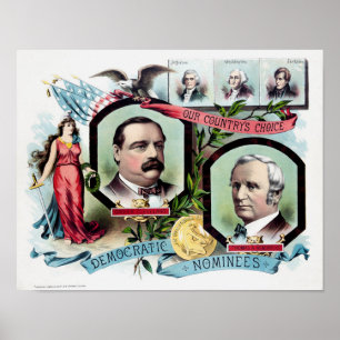 Grover Cleveland und Thomas Hendricks Wahl Pri Poster
