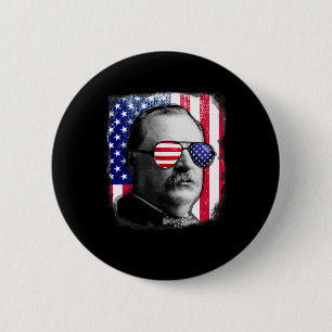 Grover Cleveland US Flag 4. Juli Button