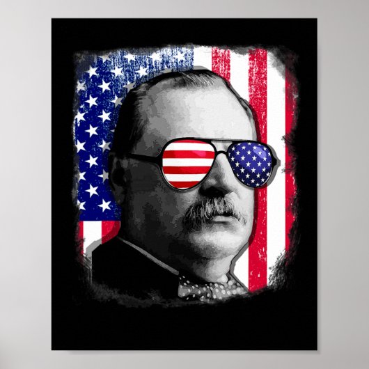 Grover Cleveland US-Flagge 4. Juli Poster (Vorne)