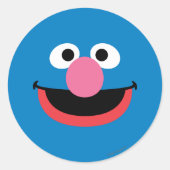 Grover Face Art Runder Aufkleber (Vorderseite)