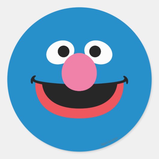 Grover Face Art Runder Aufkleber (Vorderseite)