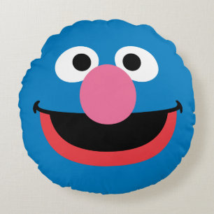 Grover Face Art Rundes Kissen
