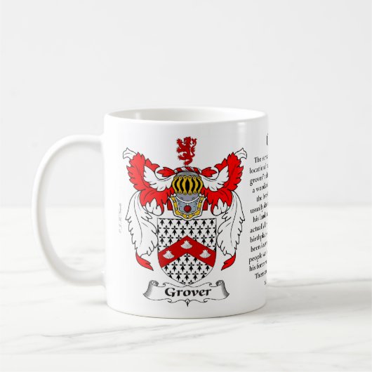 Grover-Familien-Wappen Kaffeetasse (Links)