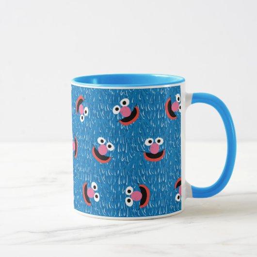 Grover Flausch-Gesicht-Muster Tasse (Rechts)