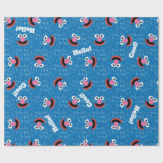 Grover Furry Face Muster Geschenkpapier (Flach)