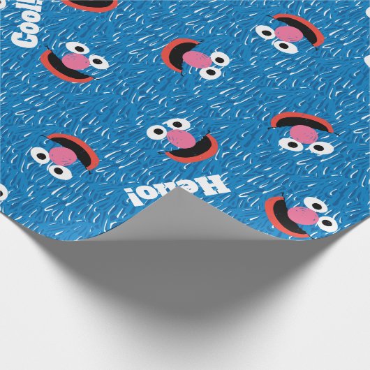 Grover Furry Face Muster Geschenkpapier (Ecke)