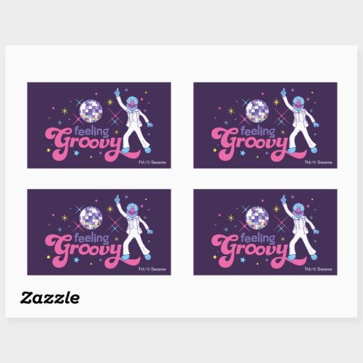 Grover | Gefühl Groovy Rechteckiger Aufkleber (Blatt)