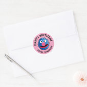 Grover | Happy Birthday Gift Tag Runder Aufkleber (Umschlag)