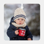 Grover | Personalisierter Name mit Foto Ornament Aus Metall (Rückseite)