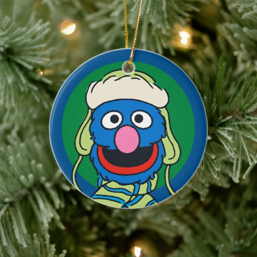 Grover Winter Hat Keramik Ornament (Baum)