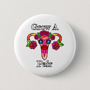 Grow a Pair Cuterus Kawaii Uterus Button