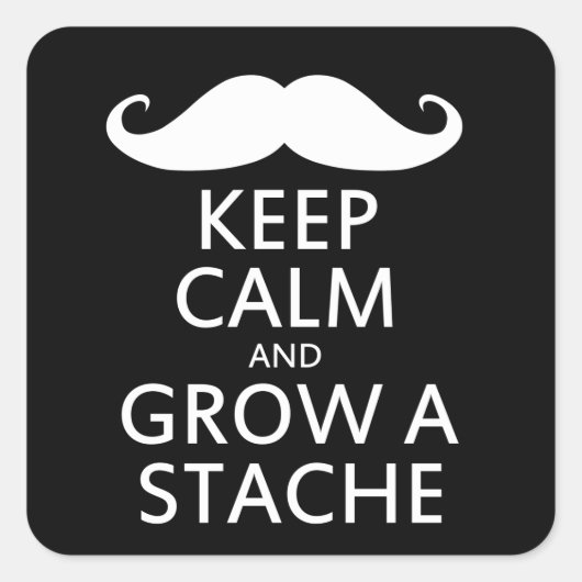 Grow a Stache Quadratischer Aufkleber (Vorderseite)