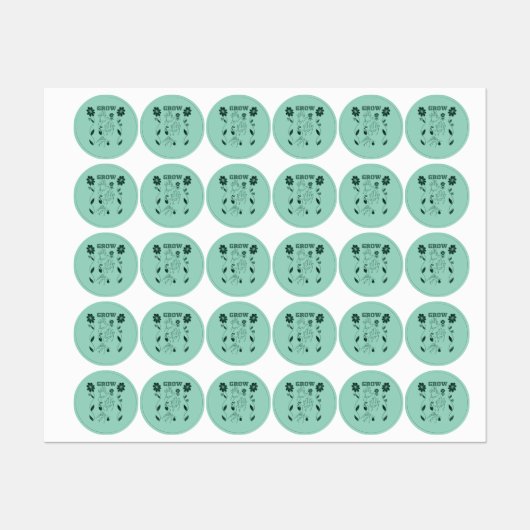 Grow - ASL-Design Etiketten (Blatt)