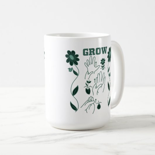 Grow - ASL-Design Kaffeetasse (VorderseiteRechts)