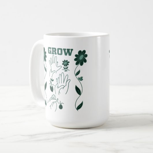 Grow - ASL-Design Kaffeetasse (Vorderseite Links)