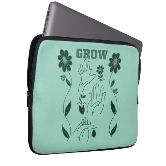 Grow - ASL-Design Laptopschutzhülle (Vorne Rechts)