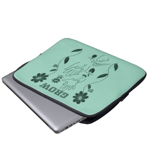 Grow - ASL-Design Laptopschutzhülle (Vorne Knopf)