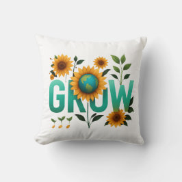 Grow Earth Sunflower Eco Design Kissen