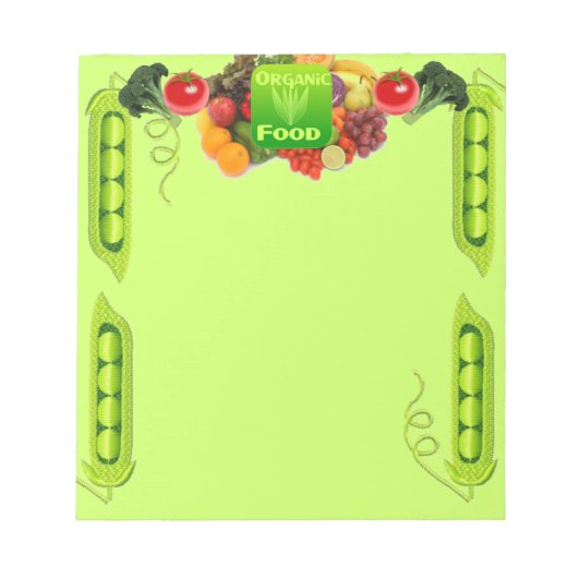 Grow, Eat, Kaufen Sie Bio Notizblock (Vorderseite)