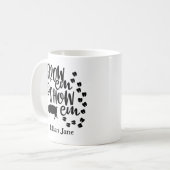 Grow Em Show Em Pig Custom Name Kaffeetasse (Vorderseite Links)