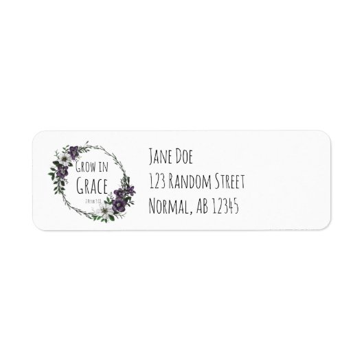 Grow in Grace Address Labels (Vorne)