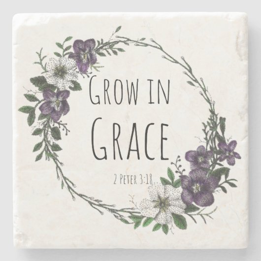 Grow in Grace Stone Untersetzer (Vorderseite)