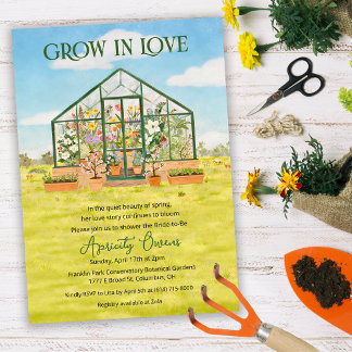 Grow in Love Greenhouse Bridal Shower Invitation Einladung