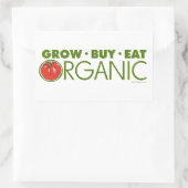 Grow, kaufe, esse Bio Rechteckiger Aufkleber (Tasche)