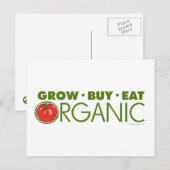 Grow, kaufen, Bio essen Postkarte (Vorne/Hinten)