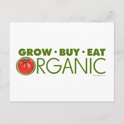 Grow, kaufen, Bio essen Postkarte (Vorderseite)