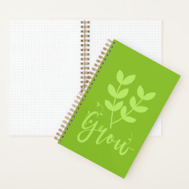Grow Leaf Motif Personalisiert Journal - Lawn Gree Notizblock
