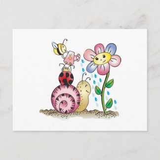 Grow mit mir! Grandit avec moi! Postkarte