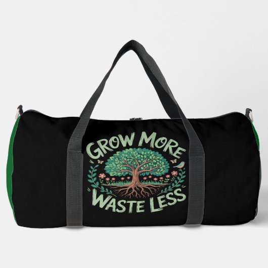 Grow More Waste Less Tree Duffle Bag (Vorderseite)