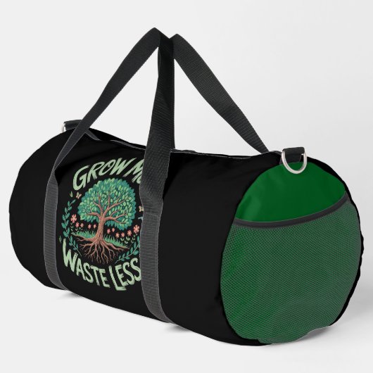 Grow More Waste Less Tree Duffle Bag (Rechte Ecke)