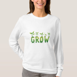 GROW – Motivierendes T-Shirt mit sprießenden Pflan