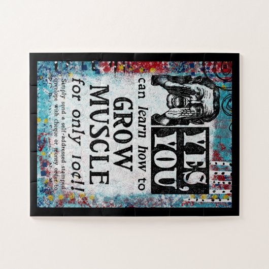 Grow Muscle - Funny Vintage Ad Puzzle (Horizontal)