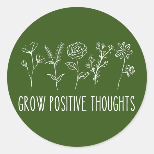 Grow Positive Thoughts Aesthetic  Runder Aufkleber (Vorderseite)