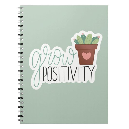 Grow Positivity - Inspirational Calligraphy Design Notizblock (Vorderseite)