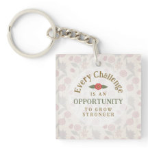 "Grow Stronger" Affirmation Acrylic Keychain