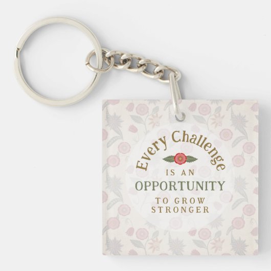 "Grow Stronger" Affirmation Acrylic Keychain Schlüsselanhänger (Vorderseite)