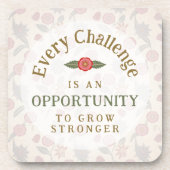 "Grow Stronger" Affirmation Getränkeuntersetzer (Vorderseite)