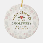 "Grow Stronger" Affirmation Keramik Ornament (Vorne)