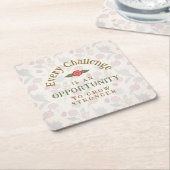 "Grow Stronger" Affirmation Rechteckiger Pappuntersetzer (angewinkelt)