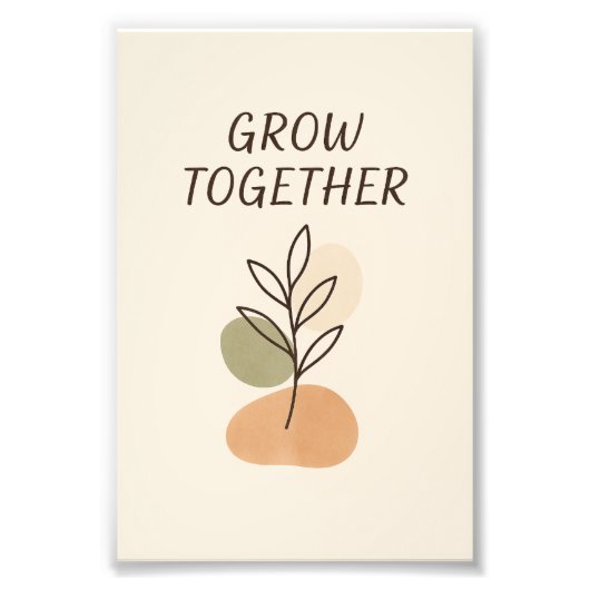 Grow Together Minimalist Botanical Poster (Vorne)