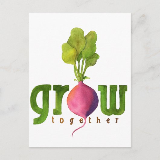 Grow Together Radish Postkarte (Vorderseite)