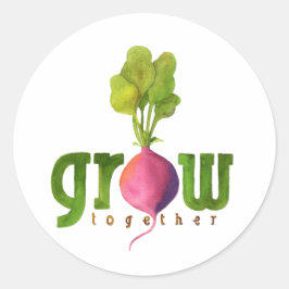 Grow Together Radish Runder Aufkleber