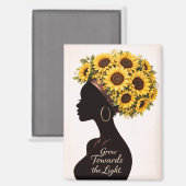Grow Towards the Light Sunflower Magnet (Vorderseite/Rückseite)