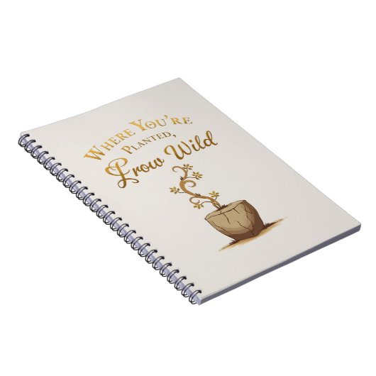Grow Wild – Elegant Gold Leaf Travel Journal Notizblock (Rechte Seite)
