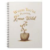 Grow Wild – Elegant Gold Leaf Travel Journal Notizblock (Vorderseite)