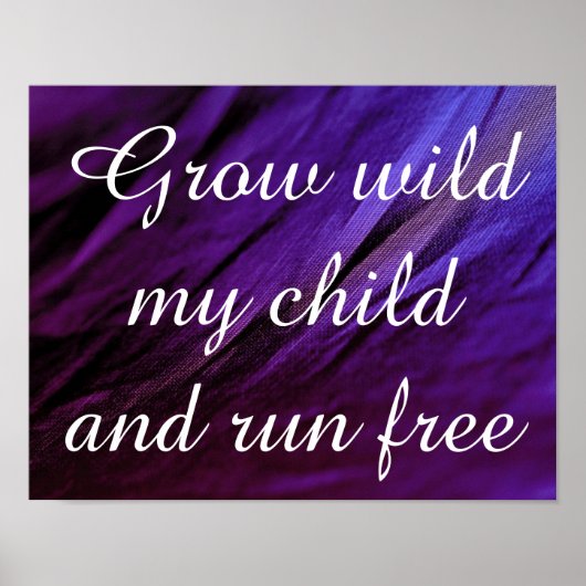 Grow Wild My Child Decor Poster Lila Blue (Vorne)